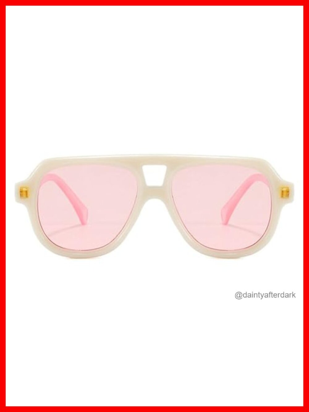 Retro Double Bridge Pilot Sunglasses with Gradient Clear Lens UV400 - Picture 1 of 6